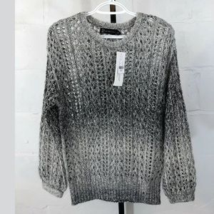 NY&CO  Open Knit Ombré Sweater Gray NWT